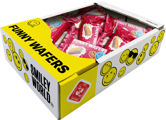 Вафлі з начинкою SmileyWorld FUNNY WAFERS з ароматом малини з холодком 400г (214522) | Зображення 3