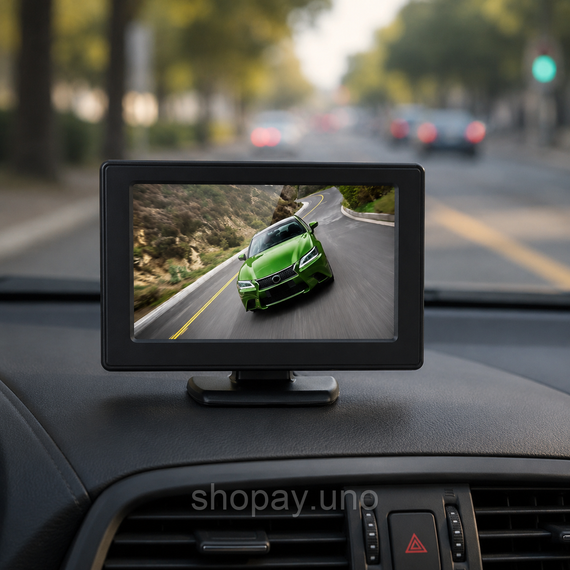 Дисплей LCD 4.3 дюйма для двух камер / Монитор для камеры заднего вида / Автомобильный монитор для камеры | Зображення 2
