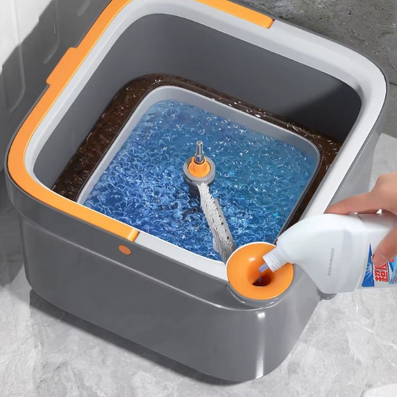 Швабра квадратна з самовитиском і відром-центрифугою TY549, комплект для прибирання 2 в 1 з телескопічною ручкою та насадками | Зображення 9