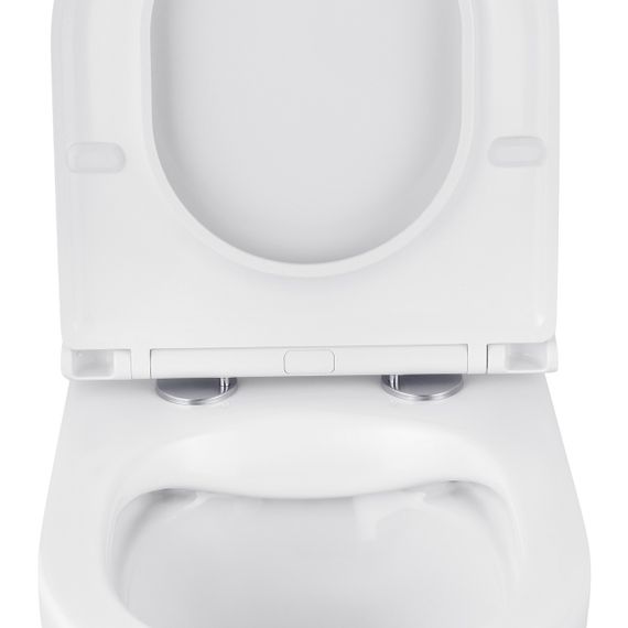 Унітаз підвісний безобідковий Kroner Harz WHI493736 RIMLESS з сидінням Slim Duroplast / Soft-close / Quick rel | Зображення 4
