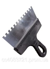 Шпатель из нержавеющей стали LT  150 мм с зубом 8х8 мм Черный (111-150-8)