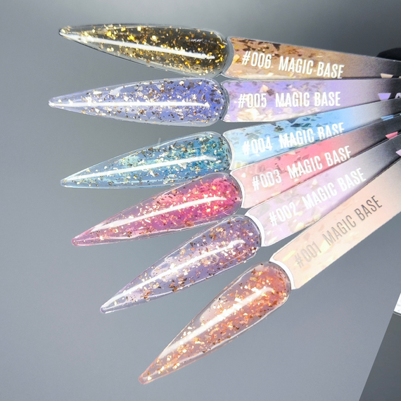 База для нігтів Victoria Avdeeva Magic Base 06 (глибокий графітовий із сяючою золотою поталлю) 12 мл HEMA & TPO FREE | Зображення 1