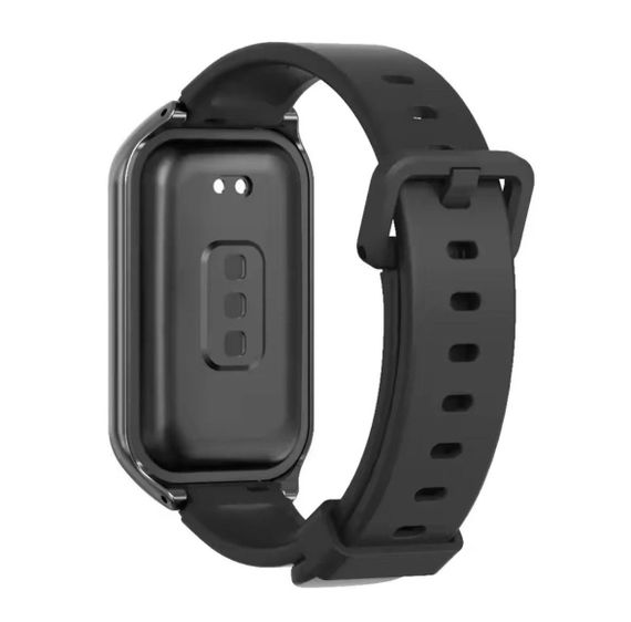 Силіконовий ремінець Mijobs Classic для фітнес браслета Xiaomi Smart Band 9 Active - Black | Зображення 1