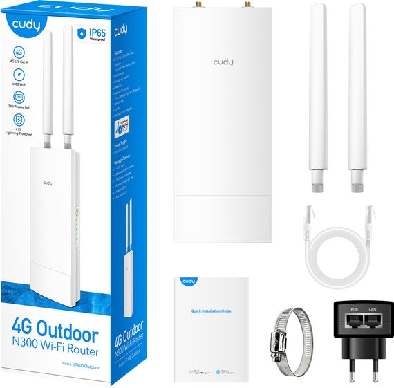 Маршрутизатор Cudy LT400 Outdoor, 4G LTE Cat 4 N300 Wi-Fi Router | Зображення 4