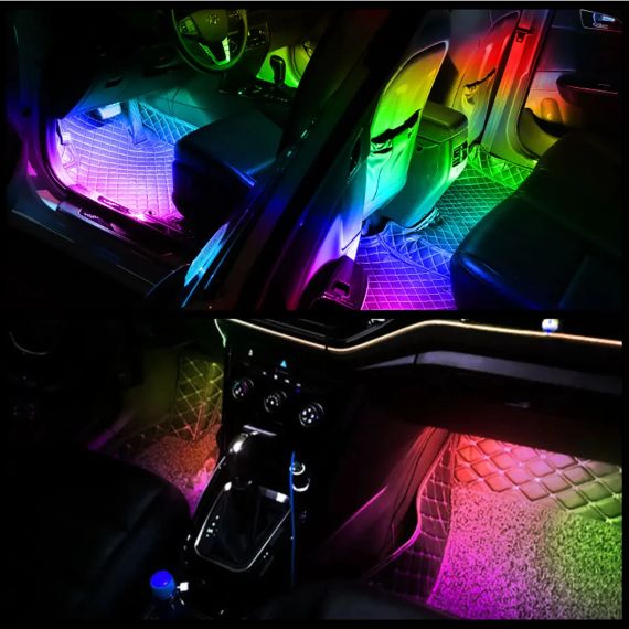 Автомобильная RGB подсветка салона с поддержкой приложения 4 шт USB | Зображення 6