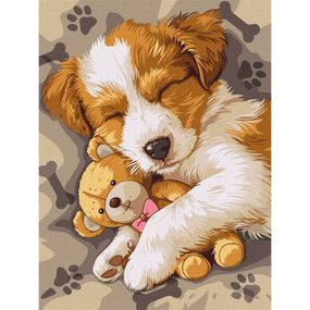 Картина за номерами "Сплячий джек-рассел" KHO6628, 30х40 см