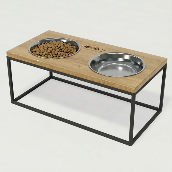 Миски на подставке для больших собак Hollky Base XL20 (2 × 1,8 л) BXL20-522620-GRNT | Зображення 1