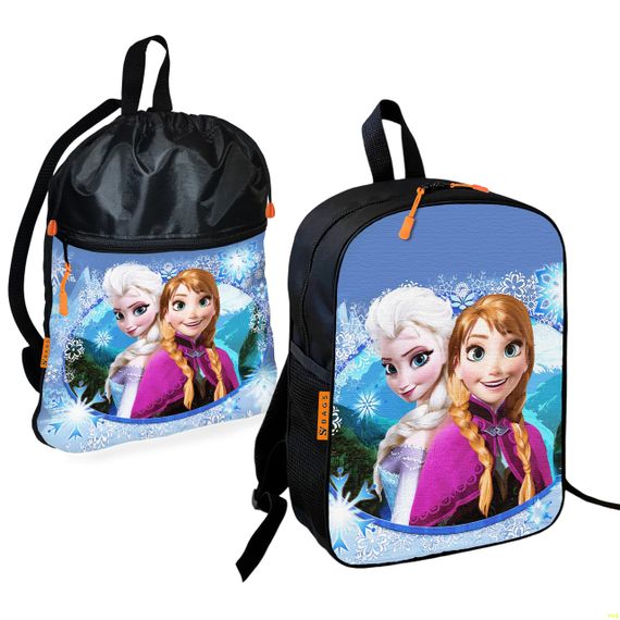 Шкільний рюкзак дитячий Анна та Ельза + Сумка для взуття спортивної форми рюкзак-мішок для дівчинки (01809)