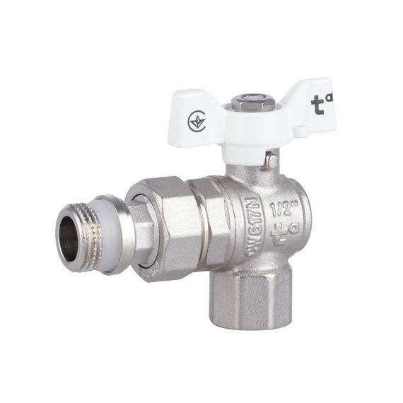 Кран кульовий "Американка" Thermo Alliance Forte 1/2" з антипротіканням кутовий SF223W15