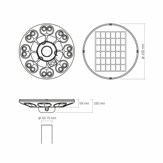 LED Ліхтар парковий автономний сенсорний IP54 1400Lm 5000+3000К VL-GLSO-1254-S Videx | Зображення 8
