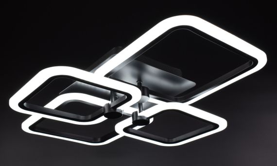 Люстра світлодіодна стельова LED світильник для квартири на стелю лед з пультом 25996 Чорний 10х50х60 см. | Зображення 1