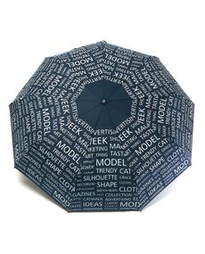 Парасолька напівавтомат жіноча Toprain 593 "Words" на 9 спиць Темно-синій