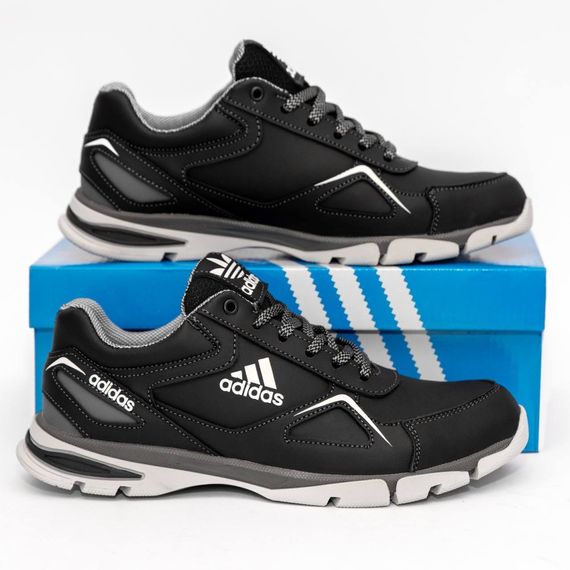 шкіряні кросівки Adidas чорні. | Зображення 4