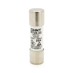 Плавкий запобіжник CHINT-RT28-32 (RO15) 25A 500AC, 10×38mm, змінної напруги, 20 штук в упаковці, ціна за 1 штуку