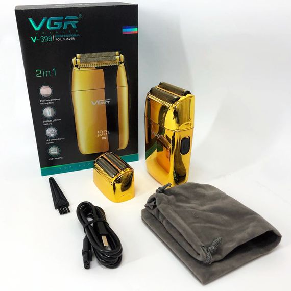 Професійний шейвер VGR V-399 GOLD, бездротова електробритва, бритва триммер для бороди | Зображення 6