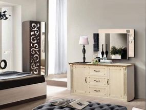 Комод Фридом 2 - дверный и 3 ящика, 485 х 1510 х 870 цвет слоновая кость + золотая патина
