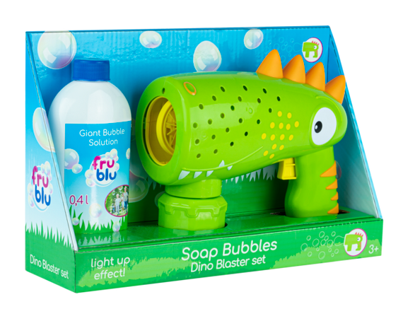 Мильні бульбашки FRU BLU Бластер Діно з розчином 0.4 л. (світловим ефектом) | Зображення 2