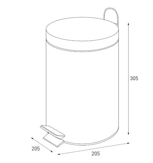 Відро для сміття кругле Zerix Solo-TC0107 Black 7 л чорне (ZX5900) | Зображення 1