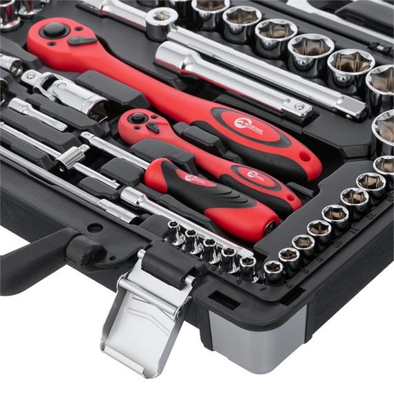 Професійний набір інструментів 1/4", 1/2", 61 од., Cr-V INTERTOOL ET-6061 | Зображення 4