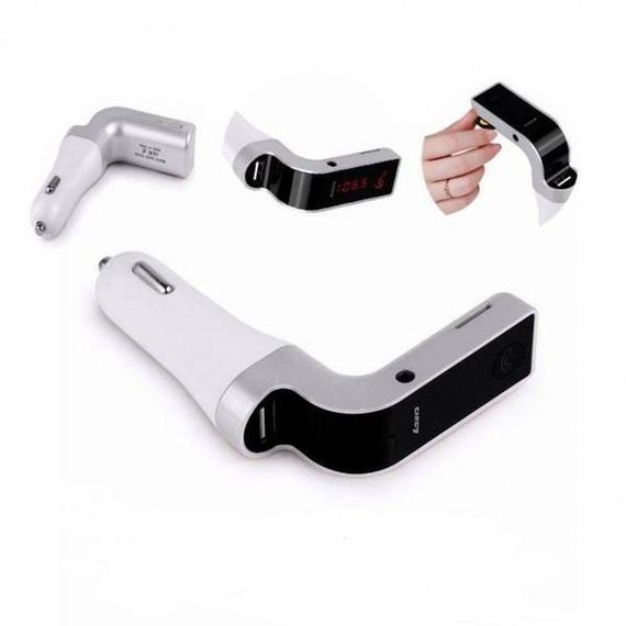 FM модулятор автомобільний Car G7 Bluetooth Срібло