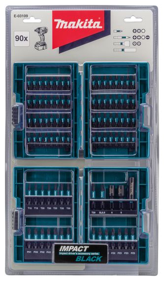 Набор бит торсионных 90 шт Makita Impact Black E-03109 | Зображення 3