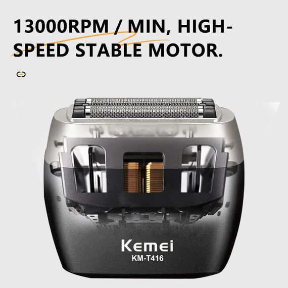 Електробритва Km-t416 13000 об/хв / Акумуляторний шейвер KEMEI 1600 мАг | Зображення 1