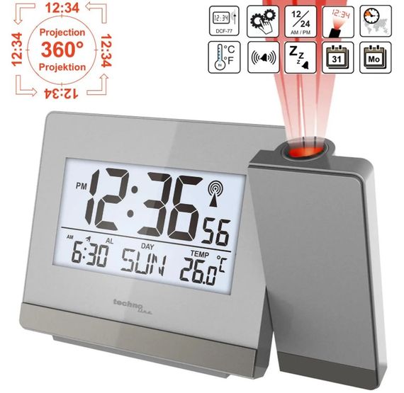 Годинник проекційний Technoline WT538 Silver/Anthracite (WT538) | Зображення 6