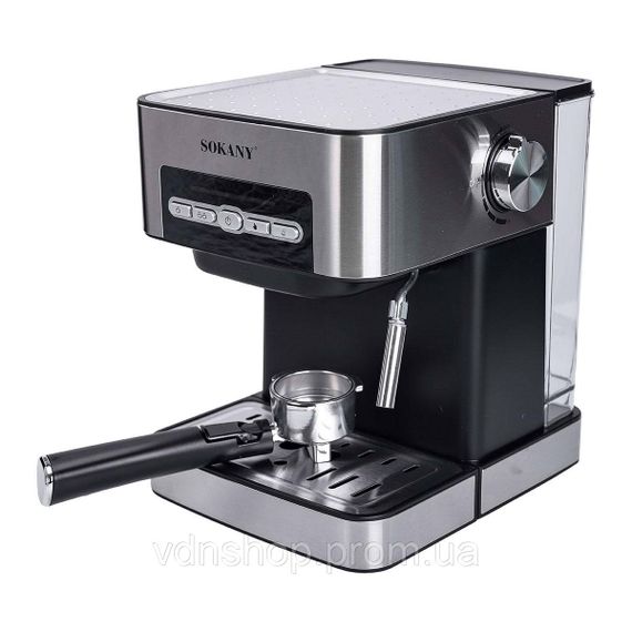 Кофеварка с трубкой для молока 1.6 л  кофемашина для дома 850 Вт Sokany SK-6862 | Зображення 7