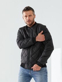 Мужской стеганая куртка демисезонная BS1584 цвет черный, размер L