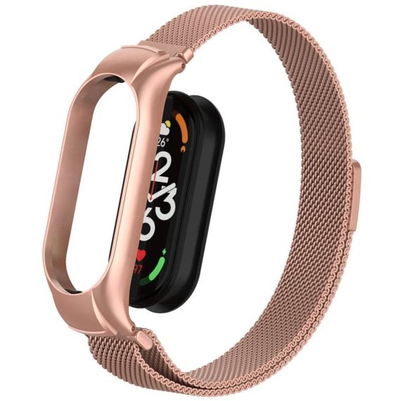 Ремешок Milanese Loop Design для Xiaomi Mi Band 3/4 Rose Pink | Зображення 3