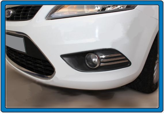 Хром накладки на противотуманки (6 част, нерж.) для Ford Focus II 2008-2011 гг | Зображення 1