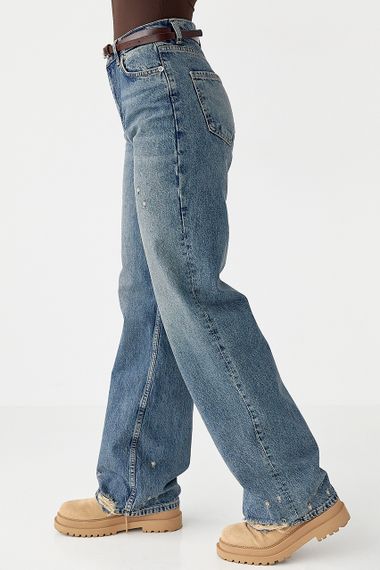 Джинси  Straight leg з потертостями - джинс цвет, 34р (є розміри) | Зображення 4