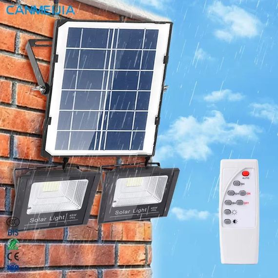 Акумуляторний прожектор із сонячною панеллю + пульт ДУ, XPRO 100W LED IP67 (234575345_349)