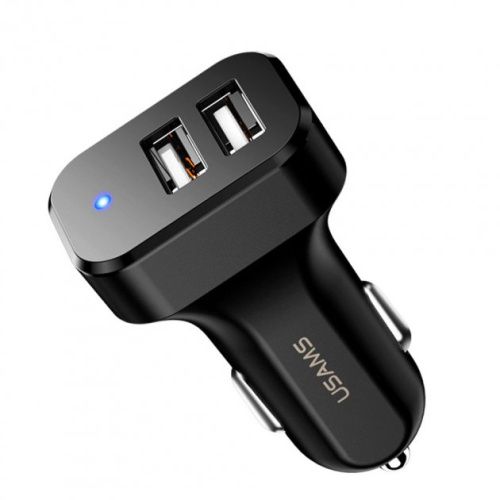 Автомобільна зарядка Usams C13 2.1A Dual USB /black/ US-CC087