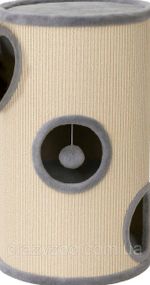 Когтеточка для котов PolyPet домик-башня серая 35x70 см КРД/01051-04