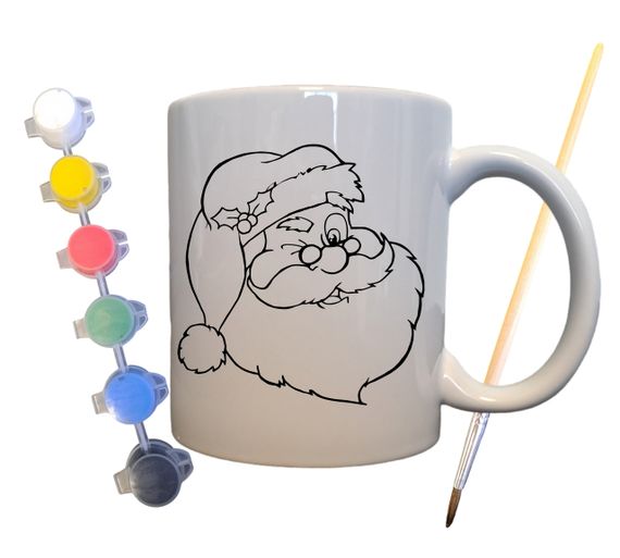 Набор для творчества кружка раскраска "Санта и Снеговик" 330 мл белая (КР0060)