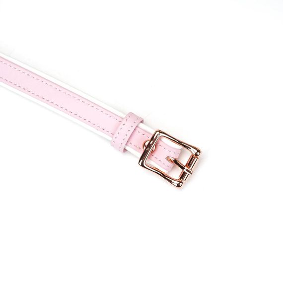 Кожаная маска на глаза Liebe Seele White & Pink Fairy Goat Leather Blindfold | Зображення 3