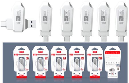 Флеш-пам'ять USB-Type-C 3.0 64Gb XO U50 стальний (MAW-44128_397)
