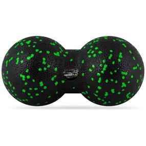 Масажний м'яч подвійний Паверплей PP-4352 Epp foam peanut ball (d8*16cm.) Чорно/Зелений