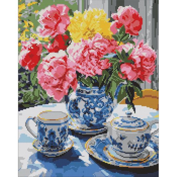 Алмазна мозаїка "Чаювання на веранді" ©art_selena_ua AMO7968, 40х50 см