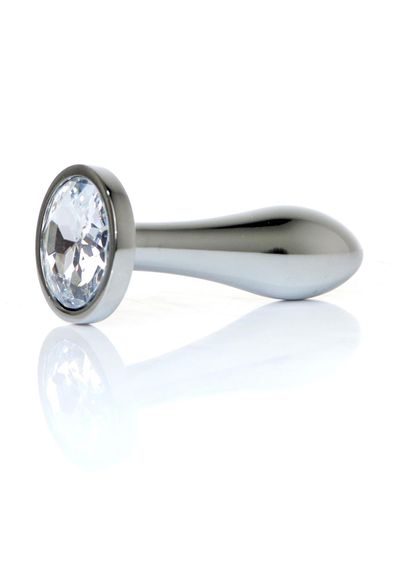 Анальна пробка - Jewellery Silver Plug Clear S | Зображення 1