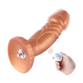 Фаллоимитатор с вибрацией Hismith Slightly Curved Vibrating Silicone Dildo Monster Series, KlicLok Sex Aura