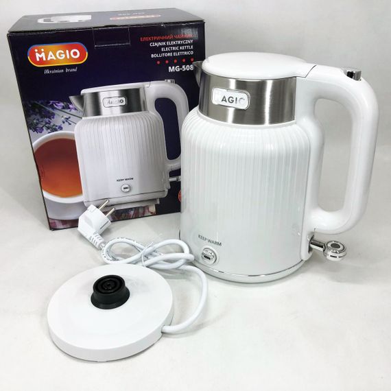 Чайник электрический модный, Электрочайник нержавейка, Электрочайники металлические для дома WL-17 | Зображення 1