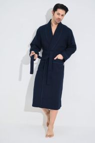 Мужской вафельный халат Nusa 22655 синий 4XL