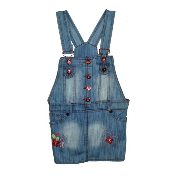 Джинсовий сарафан для дівчинки, синій з квітами 01760 Mini Bordo 2г/92/28 | Зображення 2