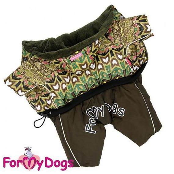 Зимний комбинезон для собак For My Dogs "Хаки" зеленый