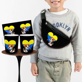 Набір: дитяча сумка-бананка+кружка Пес Патрон 32х15см, бананка для хлопчика через плече на подарунок (00942)