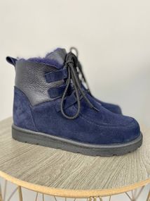 Угги женские замшевые синего цвета