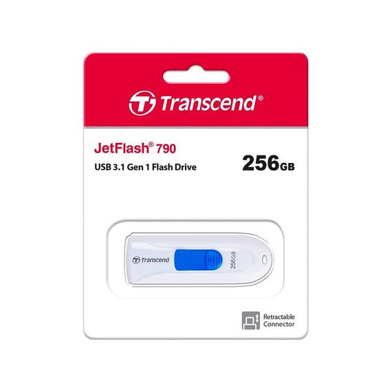USB флеш накопичувач Transcend 256GB JetFlash 790 White USB 3.1 (TS256GJF790W) | Зображення 4