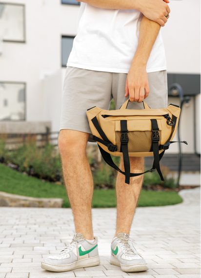 Большая мужская сумка бананка Sambag DynamicDart бежевая 38 × 21 × 7 см (80411026m) | Зображення 4